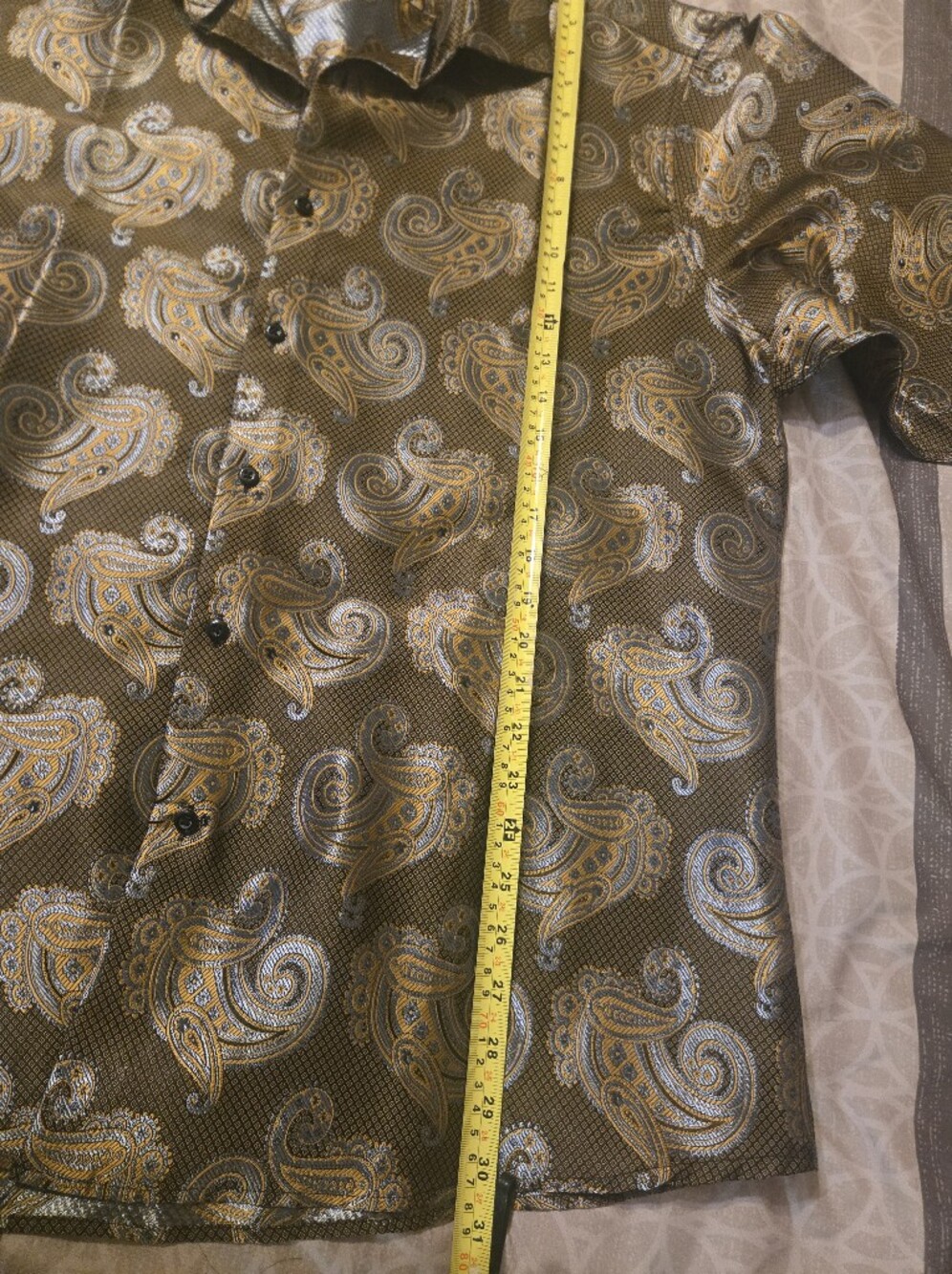 Barry Wang Paisley Button-Up XL Shirt - Picture 3 of 4